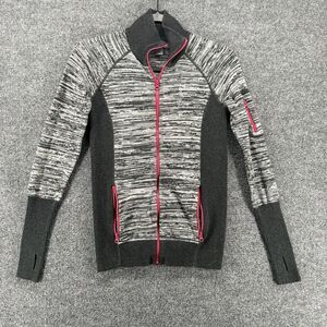 Skyr Sweater Womens S Gray Full Zip Thumb Hole Sleeve Fitted Outdoor Casual
